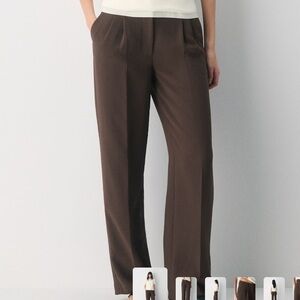 Aritzia Effortless Lo-Rise Brown Trousers